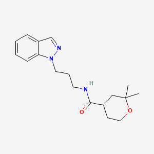 N-[3-(1H-indazol-1-yl)propyl]-2,2-dimethyltetrahydro-2H-pyran-4-carboxamide