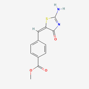 molecular formula C12H10N2O3S B6030362 methyl 4-[(2-imino-4-oxo-1,3-thiazolidin-5-ylidene)methyl]benzoate 