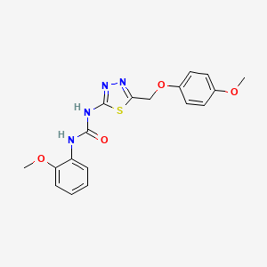 molecular formula C18H18N4O4S B6030369 N-{5-[(4-methoxyphenoxy)methyl]-1,3,4-thiadiazol-2-yl}-N'-(2-methoxyphenyl)urea 