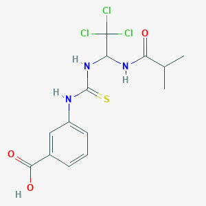 3-[({[2,2,2-trichloro-1-(isobutyrylamino)ethyl]amino}carbonothioyl)amino]benzoic acid