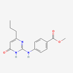 molecular formula C15H17N3O3 B6030412 methyl 4-[(6-oxo-4-propyl-1,6-dihydro-2-pyrimidinyl)amino]benzoate 