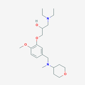 molecular formula C21H36N2O4 B6030427 1-(diethylamino)-3-(2-methoxy-5-{[methyl(tetrahydro-2H-pyran-4-yl)amino]methyl}phenoxy)-2-propanol 