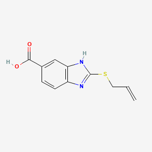 molecular formula C11H10N2O2S B603044 1H-Benzimidazole-6-carboxylic acid, 2-(2-propen-1-ylthio)- CAS No. 440370-00-3