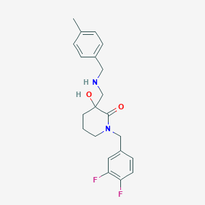 molecular formula C21H24F2N2O2 B6030454 1-(3,4-difluorobenzyl)-3-hydroxy-3-{[(4-methylbenzyl)amino]methyl}-2-piperidinone 