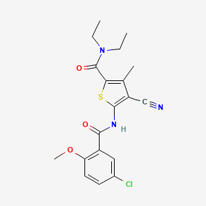 5-[(5-chloro-2-methoxybenzoyl)amino]-4-cyano-N,N-diethyl-3-methyl-2-thiophenecarboxamide