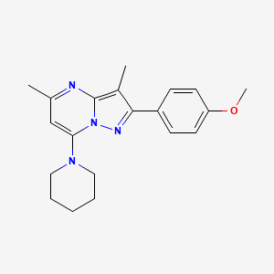 molecular formula C20H24N4O B6030490 2-(4-methoxyphenyl)-3,5-dimethyl-7-(1-piperidinyl)pyrazolo[1,5-a]pyrimidine 