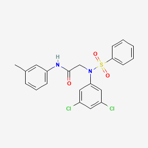 molecular formula C21H18Cl2N2O3S B6030500 N~2~-(3,5-dichlorophenyl)-N~1~-(3-methylphenyl)-N~2~-(phenylsulfonyl)glycinamide 