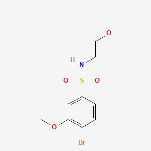 molecular formula C10H14BrNO4S B603051 4-bromo-3-methoxy-N-(2-methoxyethyl)benzene-1-sulfonamide CAS No. 1087640-22-9