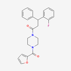 molecular formula C24H23FN2O3 B6030516 1-[3-(2-fluorophenyl)-3-phenylpropanoyl]-4-(2-furoyl)piperazine 