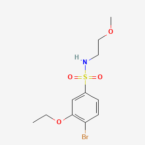 molecular formula C11H16BrNO4S B603052 4-bromo-3-ethoxy-N-(2-methoxyethyl)benzene-1-sulfonamide CAS No. 1087640-25-2