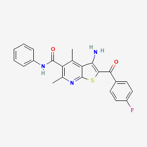 molecular formula C23H18FN3O2S B6030526 3-amino-2-(4-fluorobenzoyl)-4,6-dimethyl-N-phenylthieno[2,3-b]pyridine-5-carboxamide 