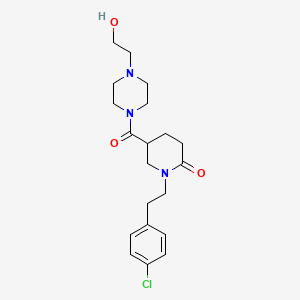 molecular formula C20H28ClN3O3 B6030530 1-[2-(4-chlorophenyl)ethyl]-5-{[4-(2-hydroxyethyl)-1-piperazinyl]carbonyl}-2-piperidinone 