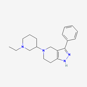 molecular formula C19H26N4 B6030533 5-(1-ethyl-3-piperidinyl)-3-phenyl-4,5,6,7-tetrahydro-1H-pyrazolo[4,3-c]pyridine 