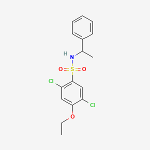molecular formula C16H17Cl2NO3S B603055 2,5-dichloro-4-ethoxy-N-(1-phenylethyl)benzene-1-sulfonamide CAS No. 1206133-16-5