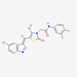 2-{5-[(5-bromo-1H-indol-3-yl)methylene]-2,4-dioxo-1,3-thiazolidin-3-yl}-N-(3,4-dimethylphenyl)acetamide