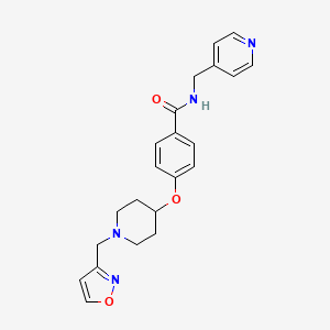 molecular formula C22H24N4O3 B6030564 4-{[1-(3-isoxazolylmethyl)-4-piperidinyl]oxy}-N-(4-pyridinylmethyl)benzamide 