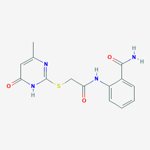 2-({[(4-methyl-6-oxo-1,6-dihydro-2-pyrimidinyl)thio]acetyl}amino)benzamide