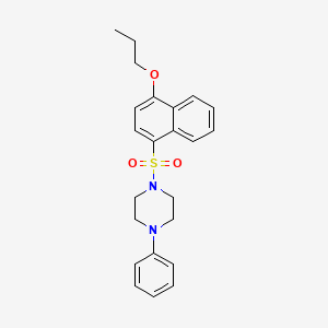 molecular formula C23H26N2O3S B603057 1-Phenyl-4-[(4-propoxynaphthalen-1-yl)sulfonyl]piperazine CAS No. 1219179-74-4