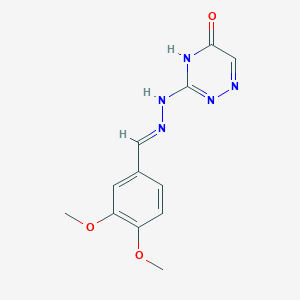 molecular formula C12H13N5O3 B6030586 3,4-dimethoxybenzaldehyde (5-oxo-4,5-dihydro-1,2,4-triazin-3-yl)hydrazone 