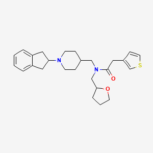 molecular formula C26H34N2O2S B6030588 N-{[1-(2,3-dihydro-1H-inden-2-yl)-4-piperidinyl]methyl}-N-(tetrahydro-2-furanylmethyl)-2-(3-thienyl)acetamide 