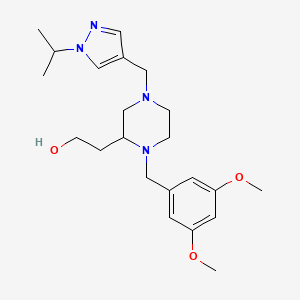 2-{1-(3,5-dimethoxybenzyl)-4-[(1-isopropyl-1H-pyrazol-4-yl)methyl]-2-piperazinyl}ethanol