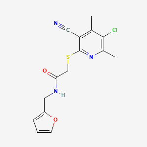 2-[(5-chloro-3-cyano-4,6-dimethylpyridin-2-yl)thio]-N-(2-furylmethyl)acetamide