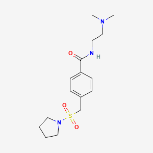 molecular formula C16H25N3O3S B6030618 N-[2-(dimethylamino)ethyl]-4-[(1-pyrrolidinylsulfonyl)methyl]benzamide 