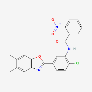 molecular formula C22H16ClN3O4 B6030625 N-[2-chloro-5-(5,6-dimethyl-1,3-benzoxazol-2-yl)phenyl]-2-nitrobenzamide 