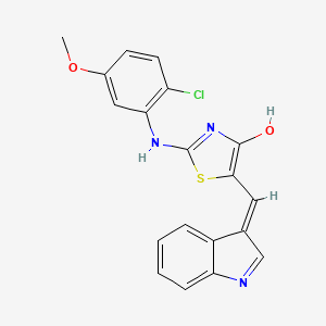 2-[(2-chloro-5-methoxyphenyl)amino]-5-(1H-indol-3-ylmethylene)-1,3-thiazol-4(5H)-one