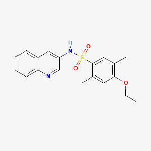 molecular formula C19H20N2O3S B603065 4-ethoxy-2,5-dimethyl-N-(quinolin-3-yl)benzene-1-sulfonamide CAS No. 1374683-66-5