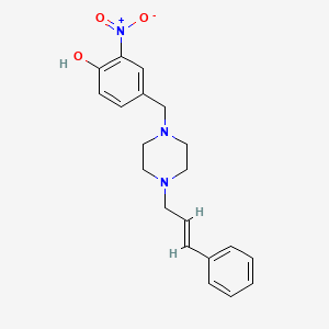 molecular formula C20H23N3O3 B6030684 2-nitro-4-{[4-(3-phenyl-2-propen-1-yl)-1-piperazinyl]methyl}phenol 