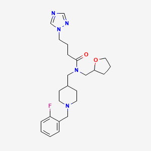 N-{[1-(2-fluorobenzyl)-4-piperidinyl]methyl}-N-(tetrahydro-2-furanylmethyl)-4-(1H-1,2,4-triazol-1-yl)butanamide