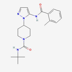 N-(tert-butyl)-4-{5-[(2-methylbenzoyl)amino]-1H-pyrazol-1-yl}-1-piperidinecarboxamide