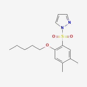molecular formula C16H22N2O3S B603070 1-[4,5-dimethyl-2-(pentyloxy)benzenesulfonyl]-1H-pyrazole CAS No. 1808748-16-4