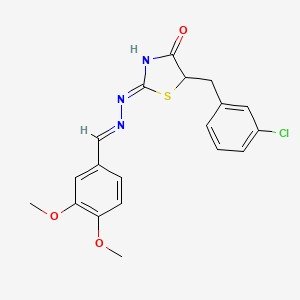 3,4-dimethoxybenzaldehyde [5-(3-chlorobenzyl)-4-oxo-1,3-thiazolidin-2-ylidene]hydrazone