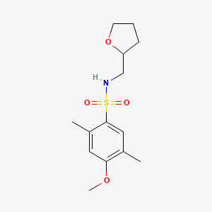 molecular formula C14H21NO4S B603072 4-methoxy-2,5-dimethyl-N-(tetrahydro-2-furanylmethyl)benzenesulfonamide CAS No. 1206141-70-9