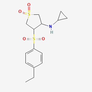 molecular formula C15H21NO4S2 B6030729 N-cyclopropyl-4-[(4-ethylphenyl)sulfonyl]tetrahydro-3-thiophenamine 1,1-dioxide 