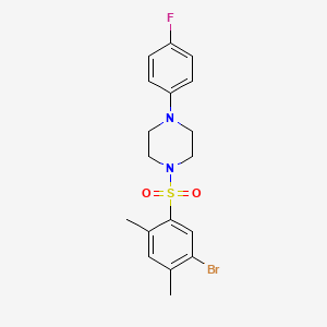 molecular formula C18H20BrFN2O2S B603073 1-(5-Bromo-2,4-dimethylbenzenesulfonyl)-4-(4-fluorophenyl)piperazine CAS No. 1808626-47-2