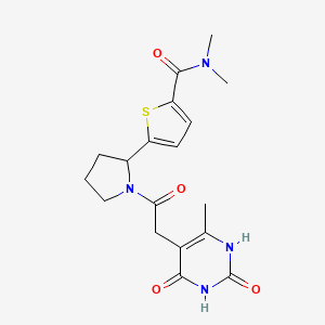 N,N-dimethyl-5-{1-[(6-methyl-2,4-dioxo-1,2,3,4-tetrahydro-5-pyrimidinyl)acetyl]-2-pyrrolidinyl}-2-thiophenecarboxamide