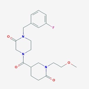 molecular formula C20H26FN3O4 B6030752 1-(3-fluorobenzyl)-4-{[1-(2-methoxyethyl)-6-oxo-3-piperidinyl]carbonyl}-2-piperazinone 