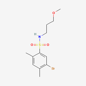 molecular formula C12H18BrNO3S B603077 5-bromo-N-(3-methoxypropyl)-2,4-dimethylbenzene-1-sulfonamide CAS No. 1206115-19-6