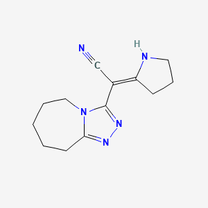 molecular formula C13H17N5 B6030794 pyrrolidin-2-ylidene(6,7,8,9-tetrahydro-5H-[1,2,4]triazolo[4,3-a]azepin-3-yl)acetonitrile 