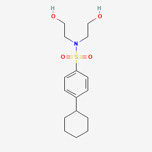 molecular formula C16H25NO4S B603080 4-cyclohexyl-N,N-bis(2-hydroxyethyl)benzene-1-sulfonamide CAS No. 1206147-60-5
