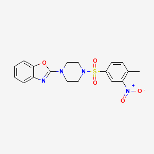 molecular formula C18H18N4O5S B6030806 2-{4-[(4-methyl-3-nitrophenyl)sulfonyl]piperazin-1-yl}-1,3-benzoxazole 