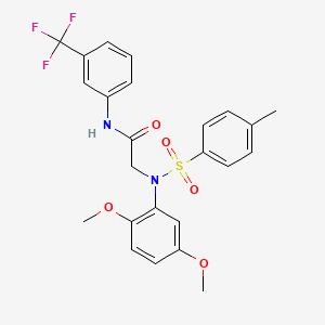 molecular formula C24H23F3N2O5S B6030813 N~2~-(2,5-dimethoxyphenyl)-N~2~-[(4-methylphenyl)sulfonyl]-N~1~-[3-(trifluoromethyl)phenyl]glycinamide 