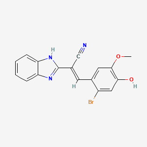 2-(1H-benzimidazol-2-yl)-3-(2-bromo-4-hydroxy-5-methoxyphenyl)acrylonitrile