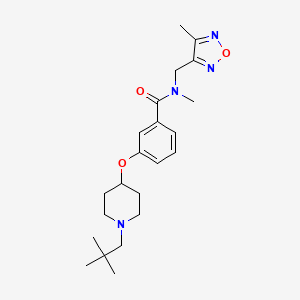 3-{[1-(2,2-dimethylpropyl)-4-piperidinyl]oxy}-N-methyl-N-[(4-methyl-1,2,5-oxadiazol-3-yl)methyl]benzamide