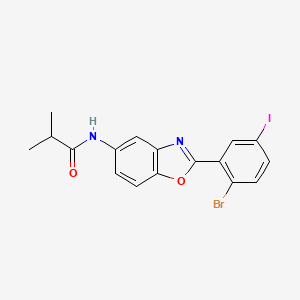 N-[2-(2-bromo-5-iodophenyl)-1,3-benzoxazol-5-yl]-2-methylpropanamide