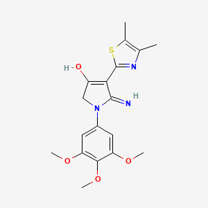 molecular formula C18H21N3O4S B6030847 5-amino-4-(4,5-dimethyl-1,3-thiazol-2-yl)-1-(3,4,5-trimethoxyphenyl)-1,2-dihydro-3H-pyrrol-3-one 