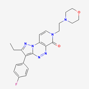 molecular formula C22H23FN6O2 B6030869 2-ethyl-3-(4-fluorophenyl)-7-[2-(4-morpholinyl)ethyl]pyrazolo[5,1-c]pyrido[4,3-e][1,2,4]triazin-6(7H)-one 